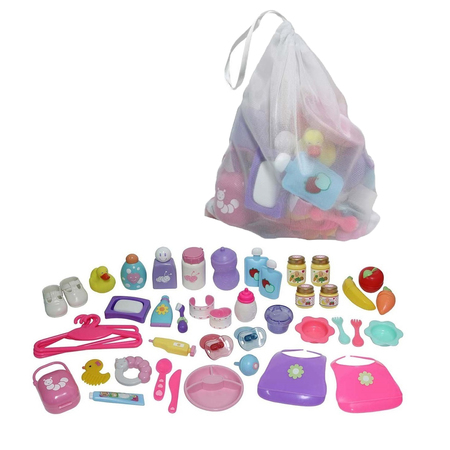 JC TOYS For Keeps Baby Doll Essentials Deluxe Accessory Bag, 45 Pieces 81106